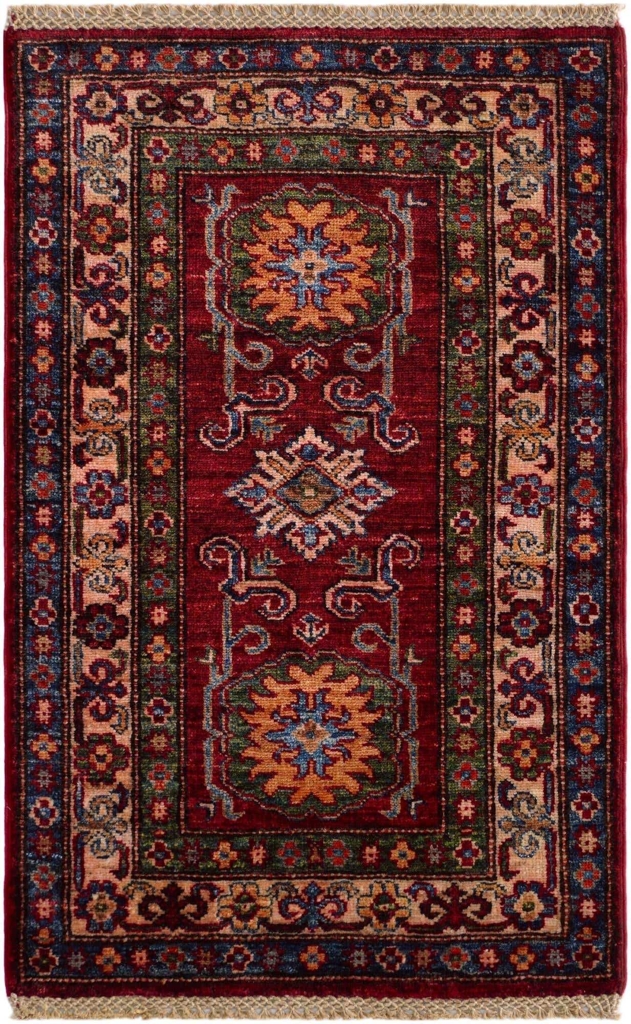 2' x 3' 1 Hand Knotted Kazak Rug