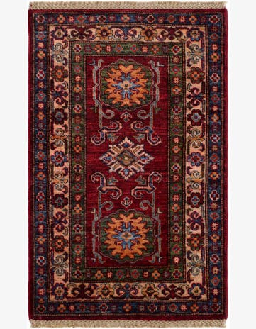 2' x 3' 1 Hand Knotted Kazak Rug