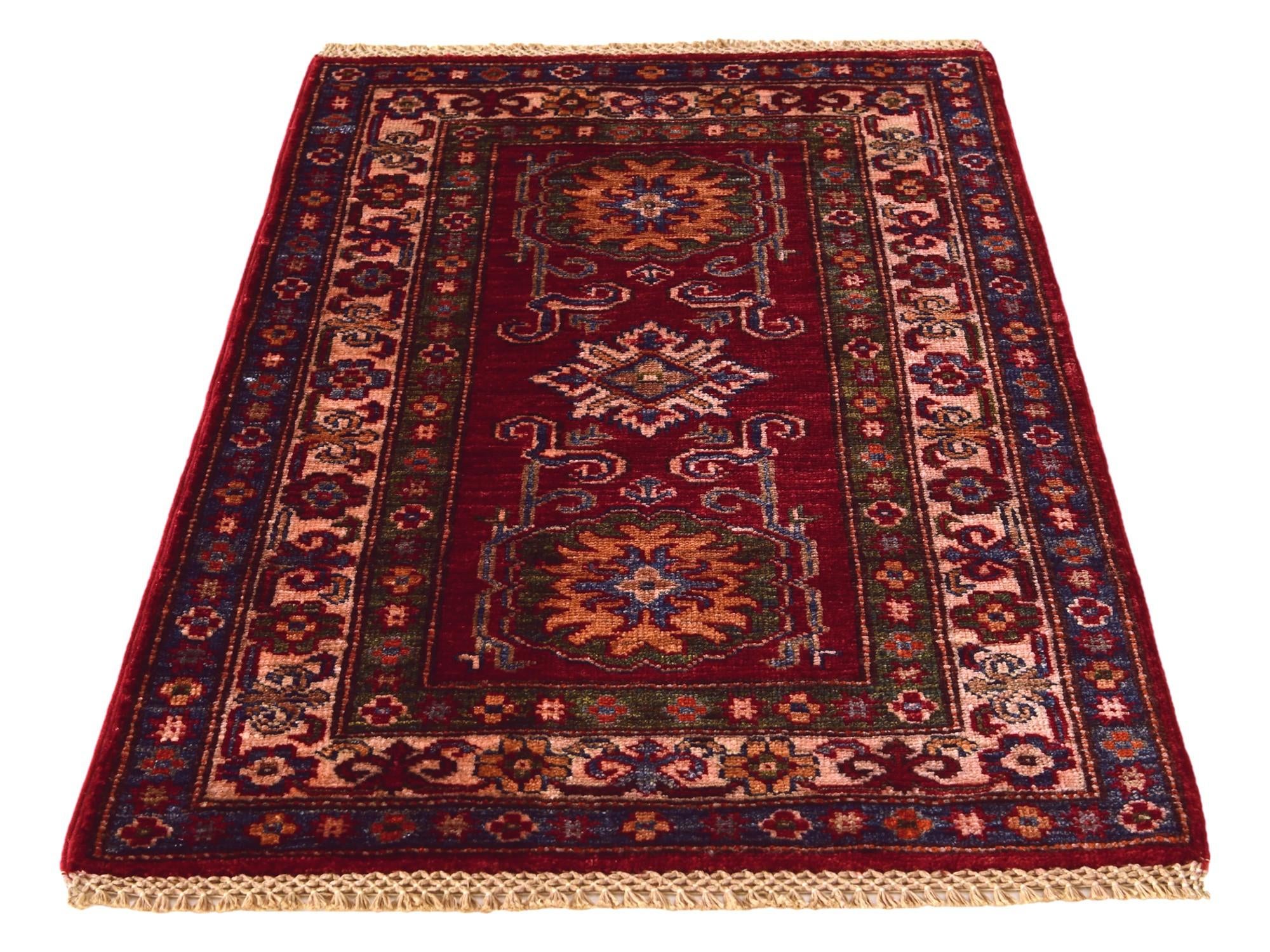 2' x 3' Hand Knotted Kazak Rug