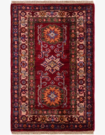 2' x 3' Hand Knotted Kazak Rug