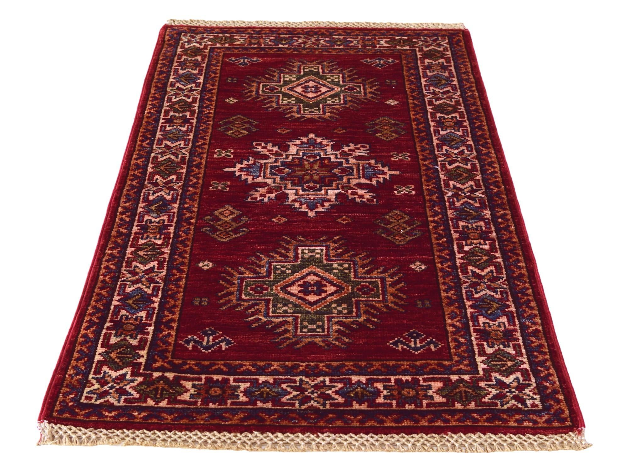 2' x 3' 3 Hand Knotted Kazak Rug