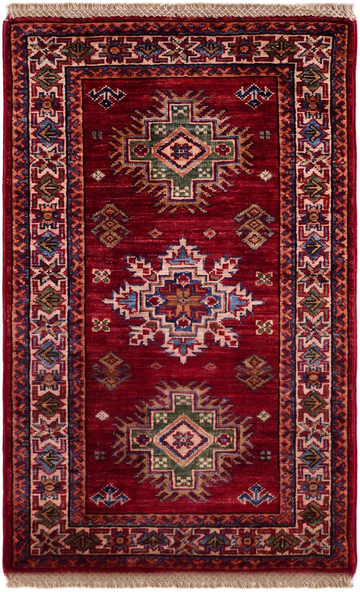 2' x 3' 3 Hand Knotted Kazak Rug