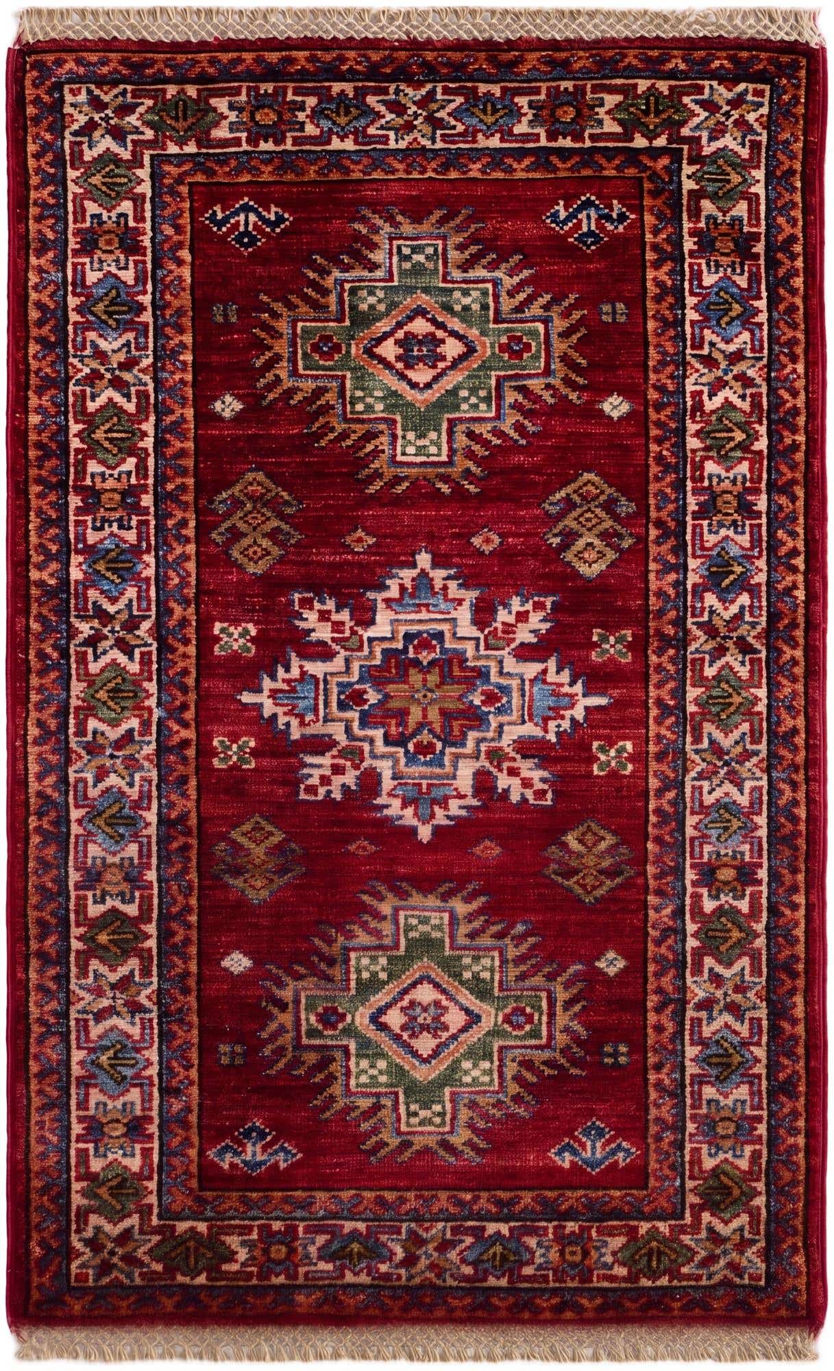 2' x 3' 3 Hand Knotted Kazak Rug