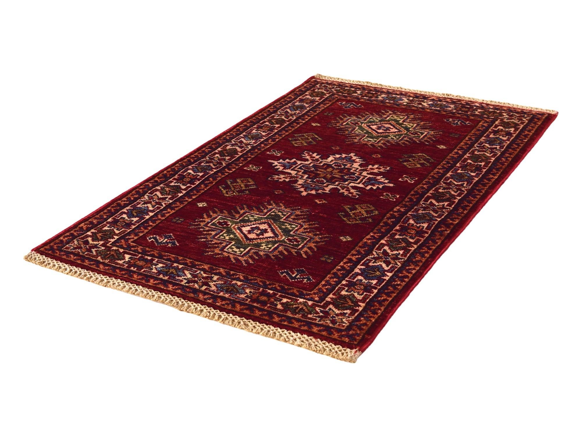 2' x 3' 3 Hand Knotted Kazak Rug