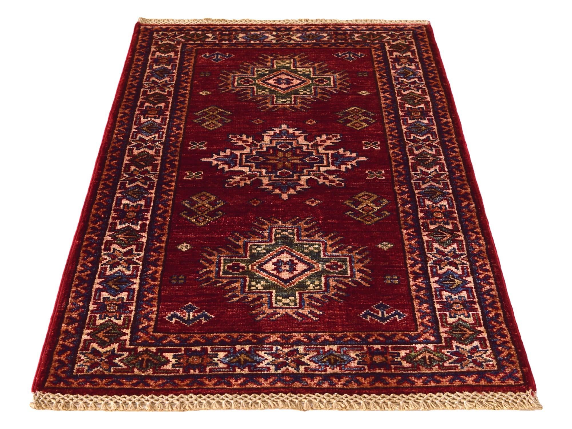 2' x 3' 3 Hand Knotted Kazak Rug