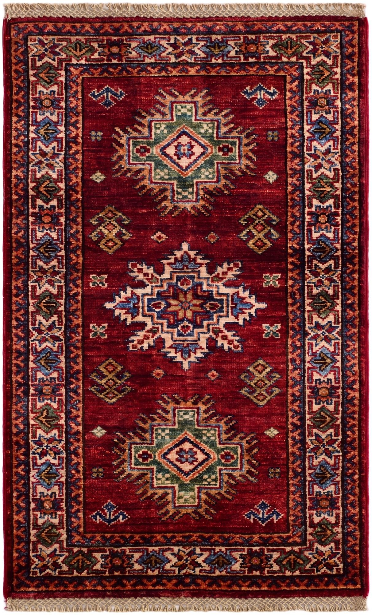 2' x 3' 3 Hand Knotted Kazak Rug