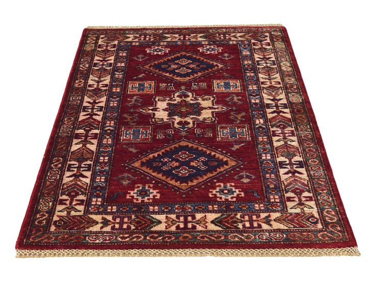 Detail image of 2' 8 x 3' 11 Hand Knotted Kazak Rug