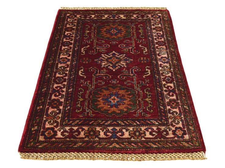 Detail image of 2' 10 x 3' 11 Hand Knotted Kazak Rug