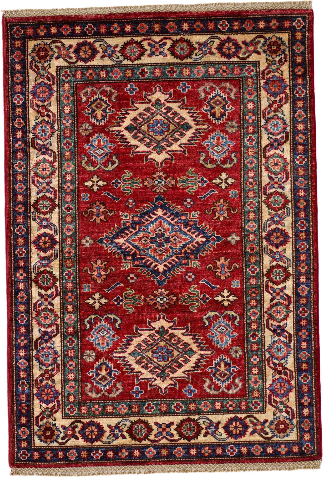 2' 11 x 4' 2 Hand Knotted Kazak Rug