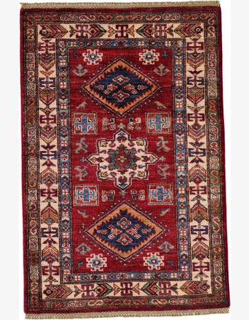 2' 8 x 4' Hand Knotted Kazak Rug