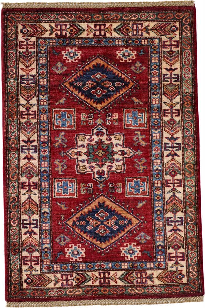 2' 8 x 4' Hand Knotted Kazak Rug