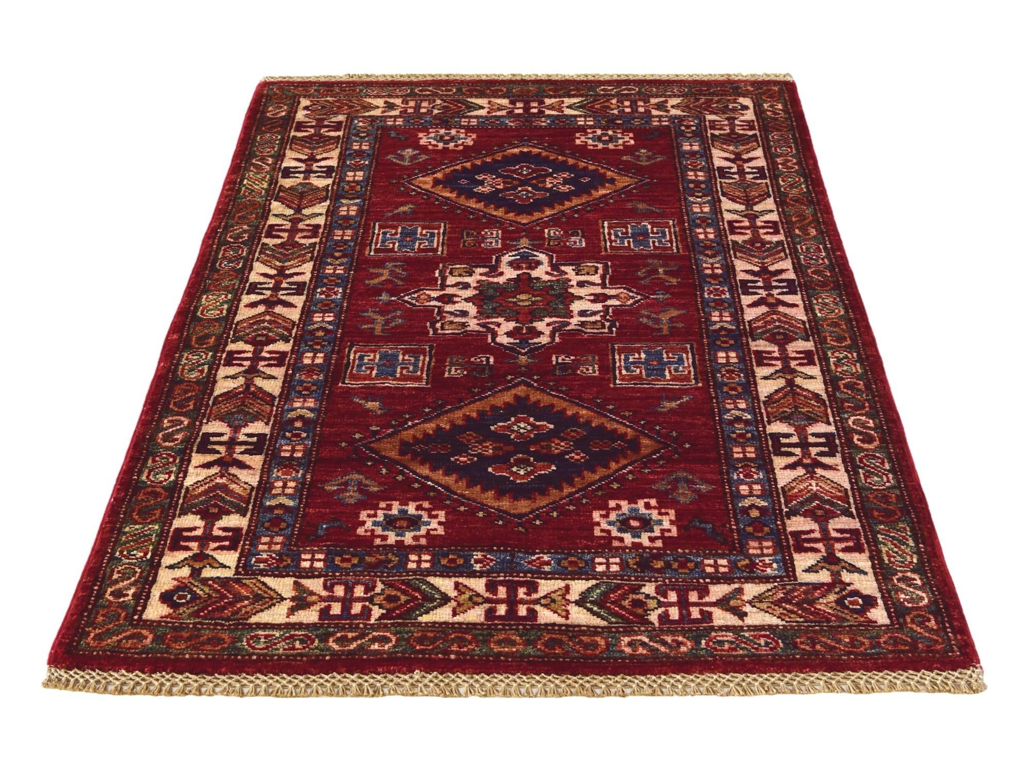2' 9 x 4' Hand Knotted Kazak Rug