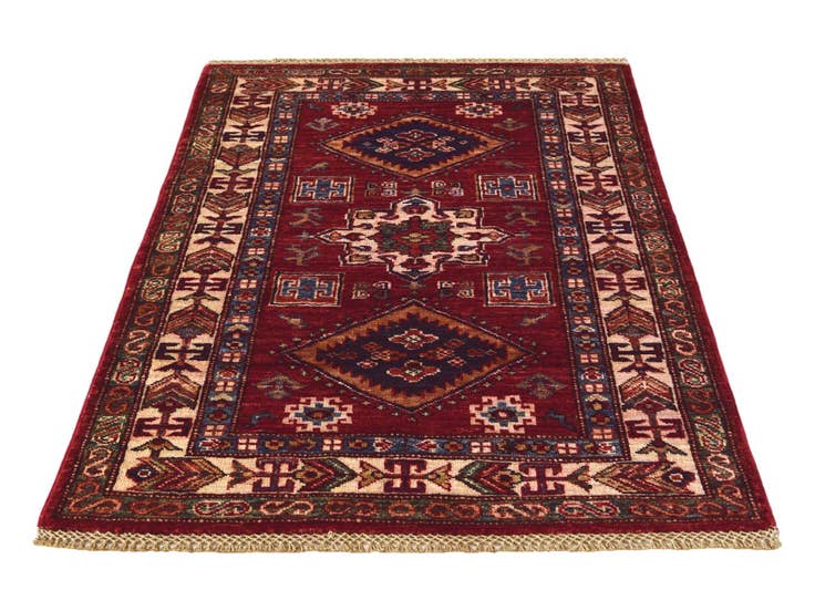 Detail image of 2' 9 x 4' Hand Knotted Kazak Rug