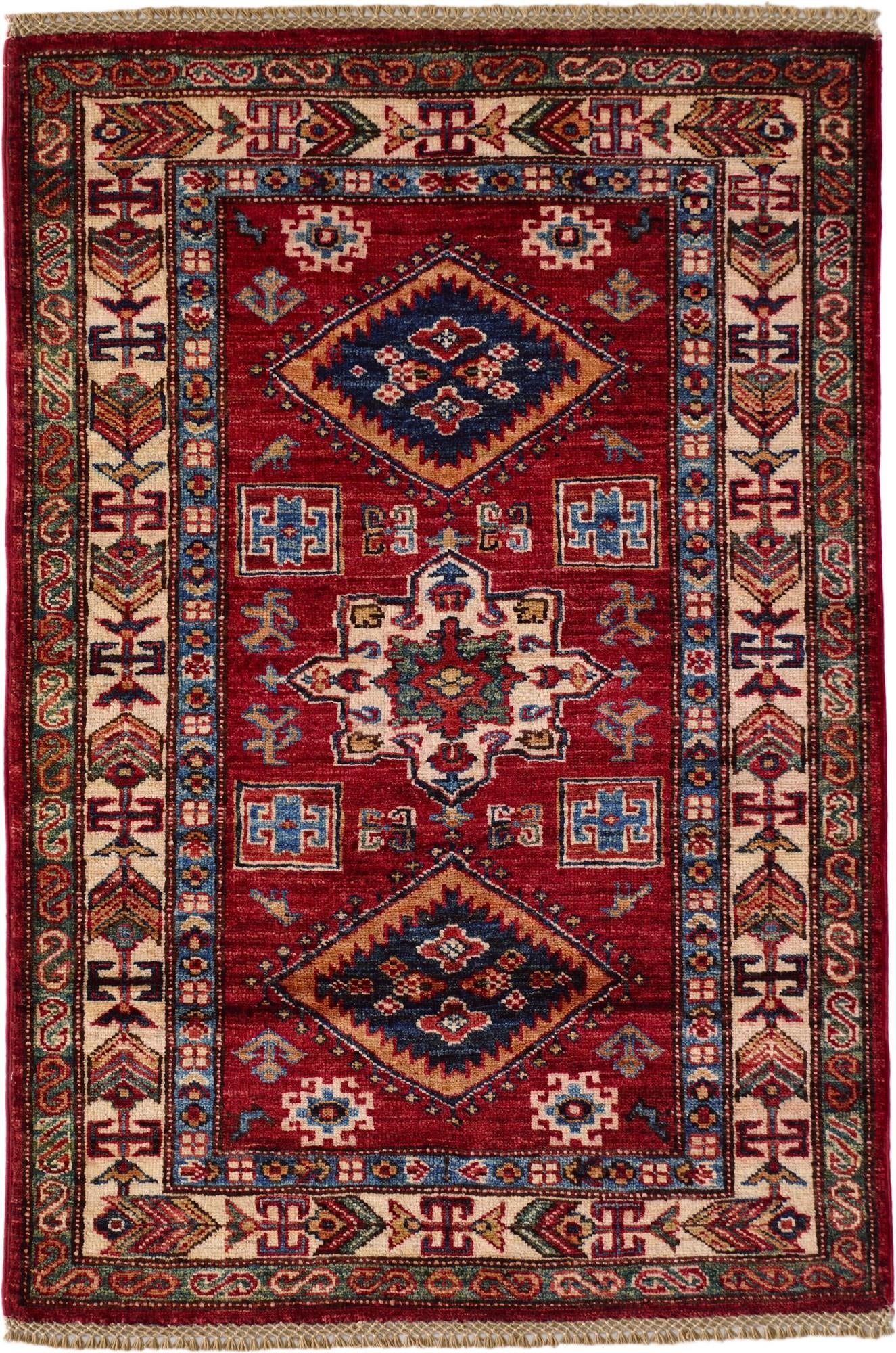 2' 9 x 4' Hand Knotted Kazak Rug