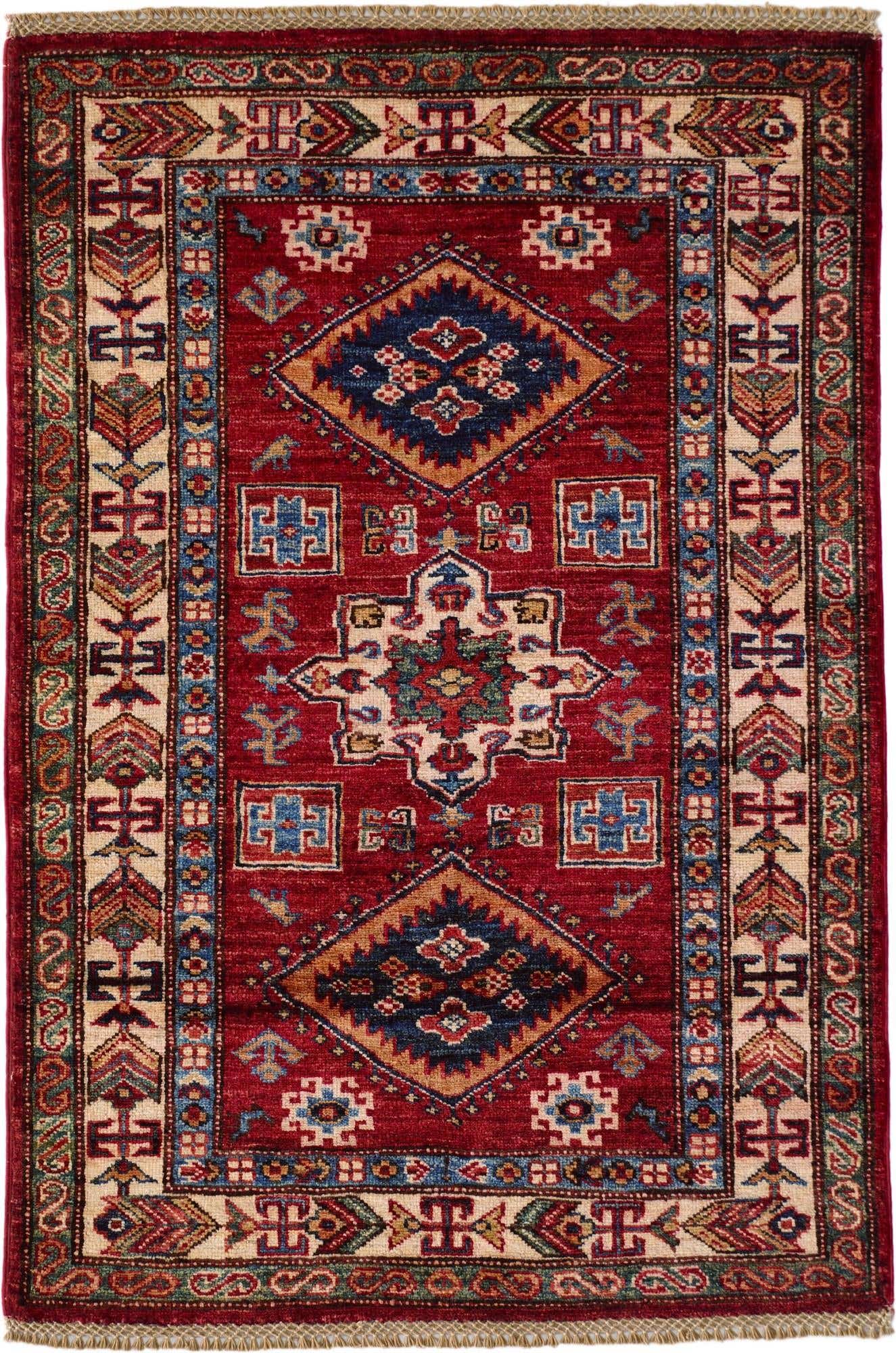 2' 9 x 4' Hand Knotted Kazak Rug