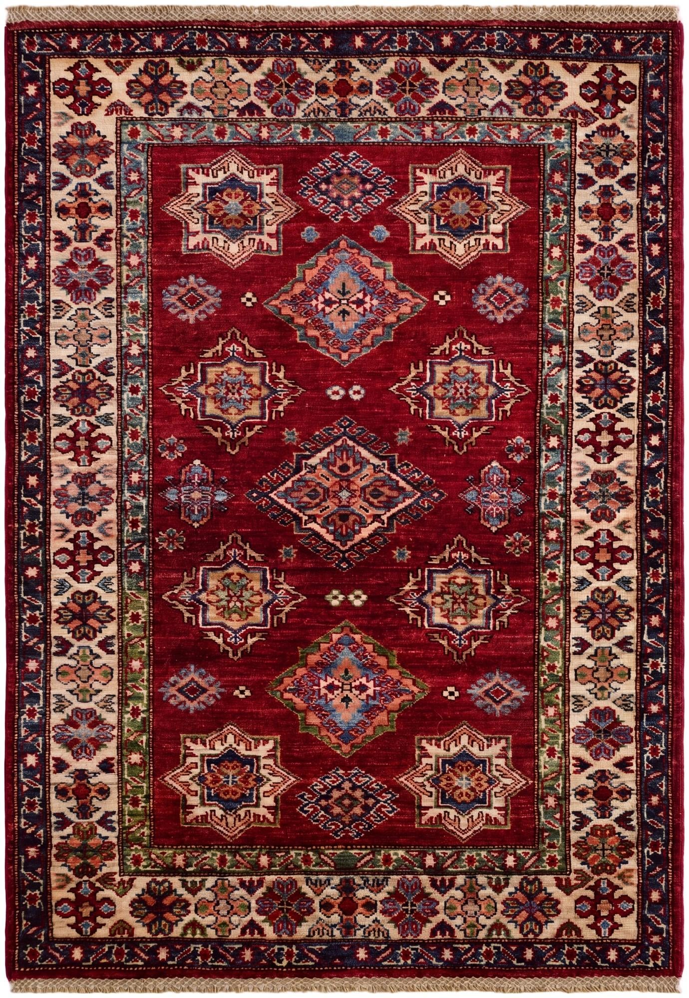 3' 5 x 4' 11 Hand Knotted Kazak Rug
