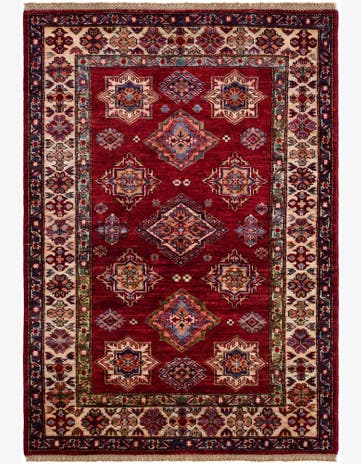 3' 5 x 4' 11 Hand Knotted Kazak Rug