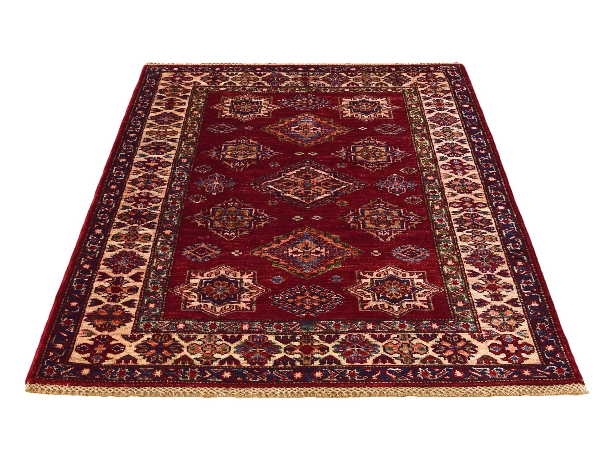 3' 5 x 4' 11 Hand Knotted Kazak Rug