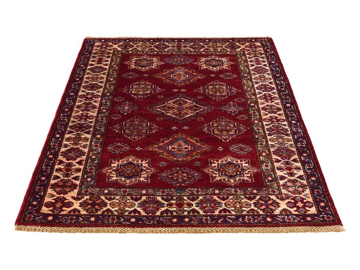 Detail image of 3' 5 x 4' 11 Hand Knotted Kazak Rug