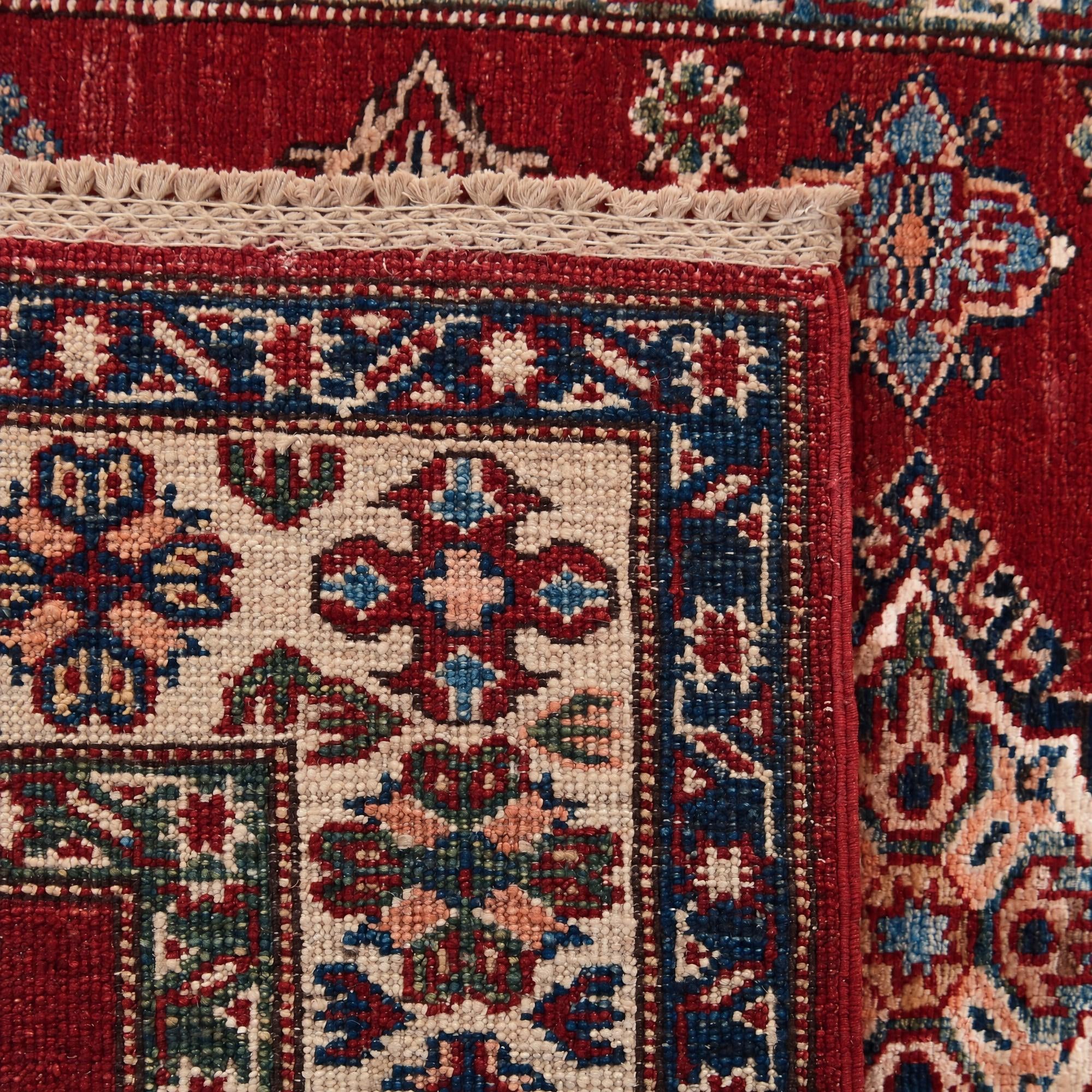 Detail image 12 of 12: 3' 5 x 4' 11 Hand Knotted Kazak Rug