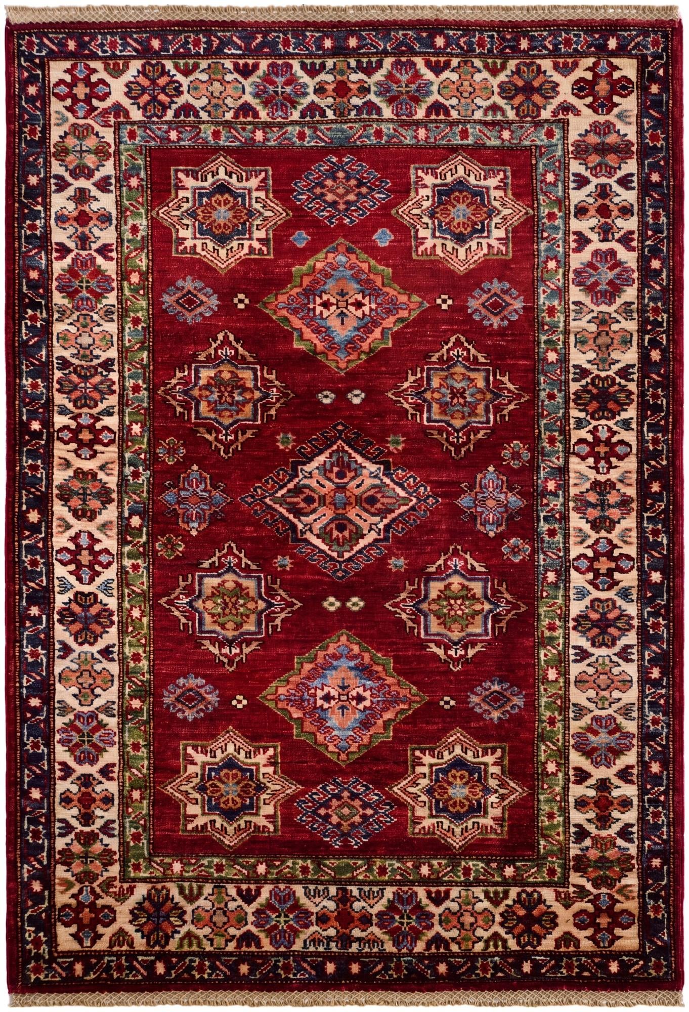 3' 5 x 4' 11 Hand Knotted Kazak Rug