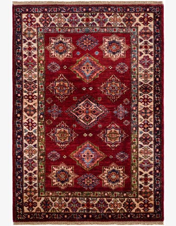 3' 5 x 4' 11 Hand Knotted Kazak Rug