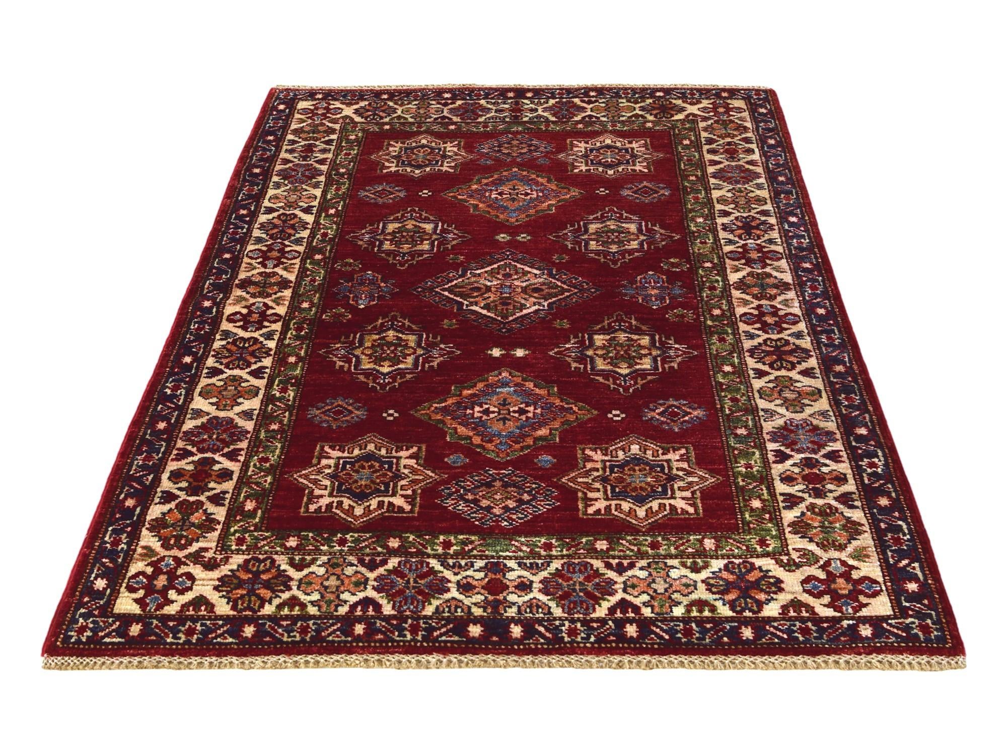 3' 4 x 5' 3 Hand Knotted Kazak Rug