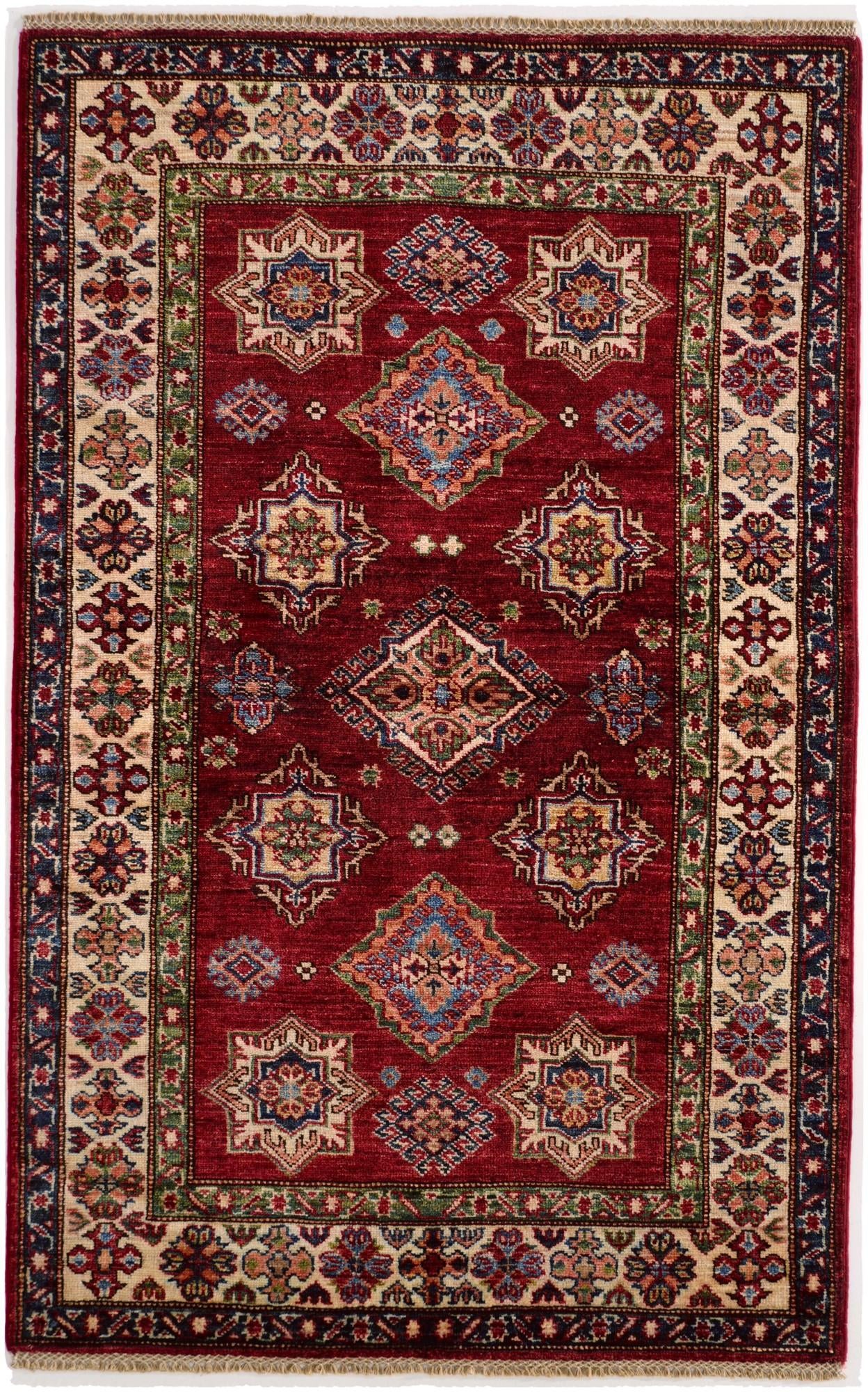 3' 4 x 5' 3 Hand Knotted Kazak Rug
