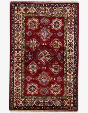 3' 4 x 5' 3 Hand Knotted Kazak Rug