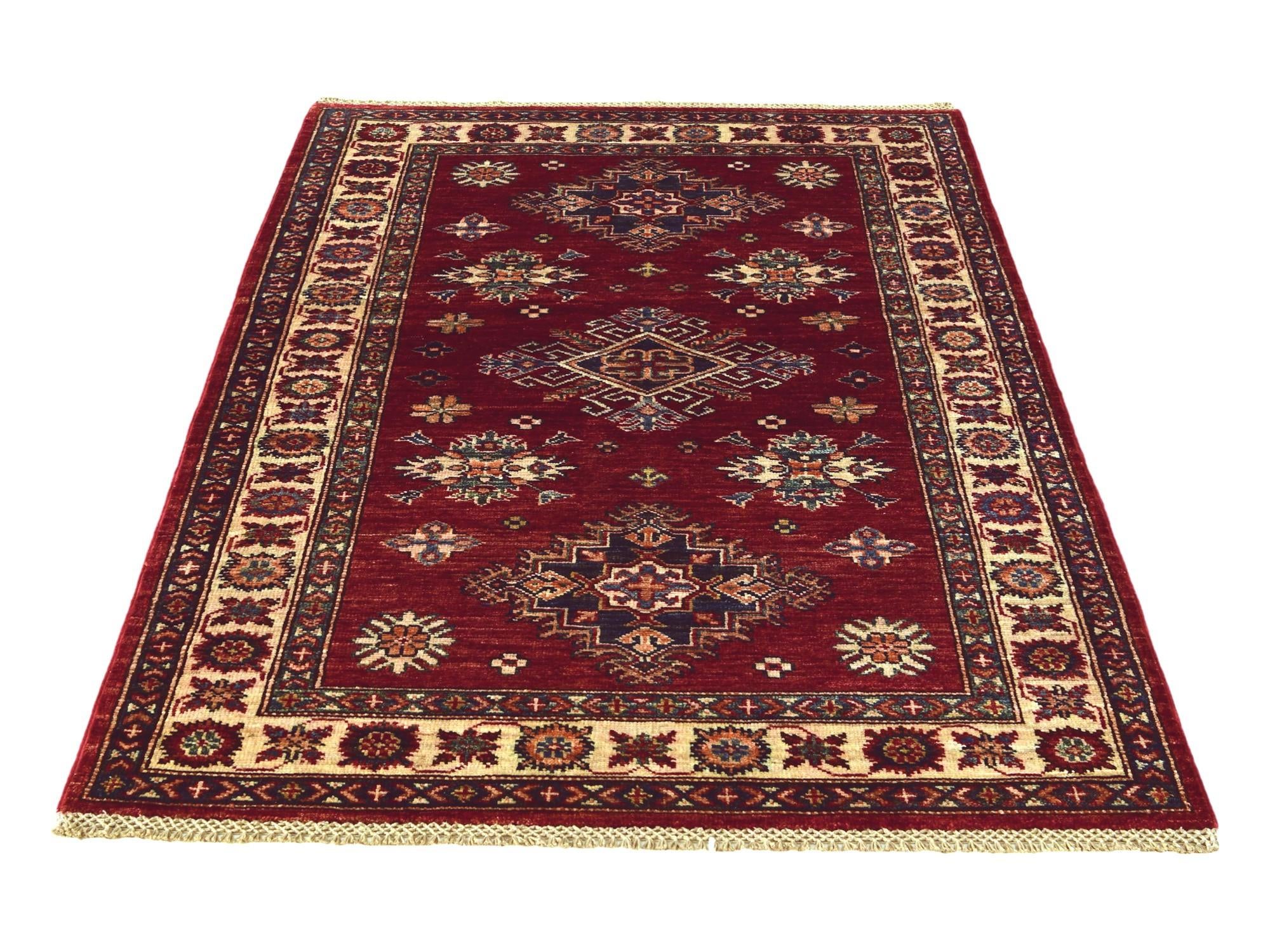 3' 4 x 5' 3 Hand Knotted Kazak Rug