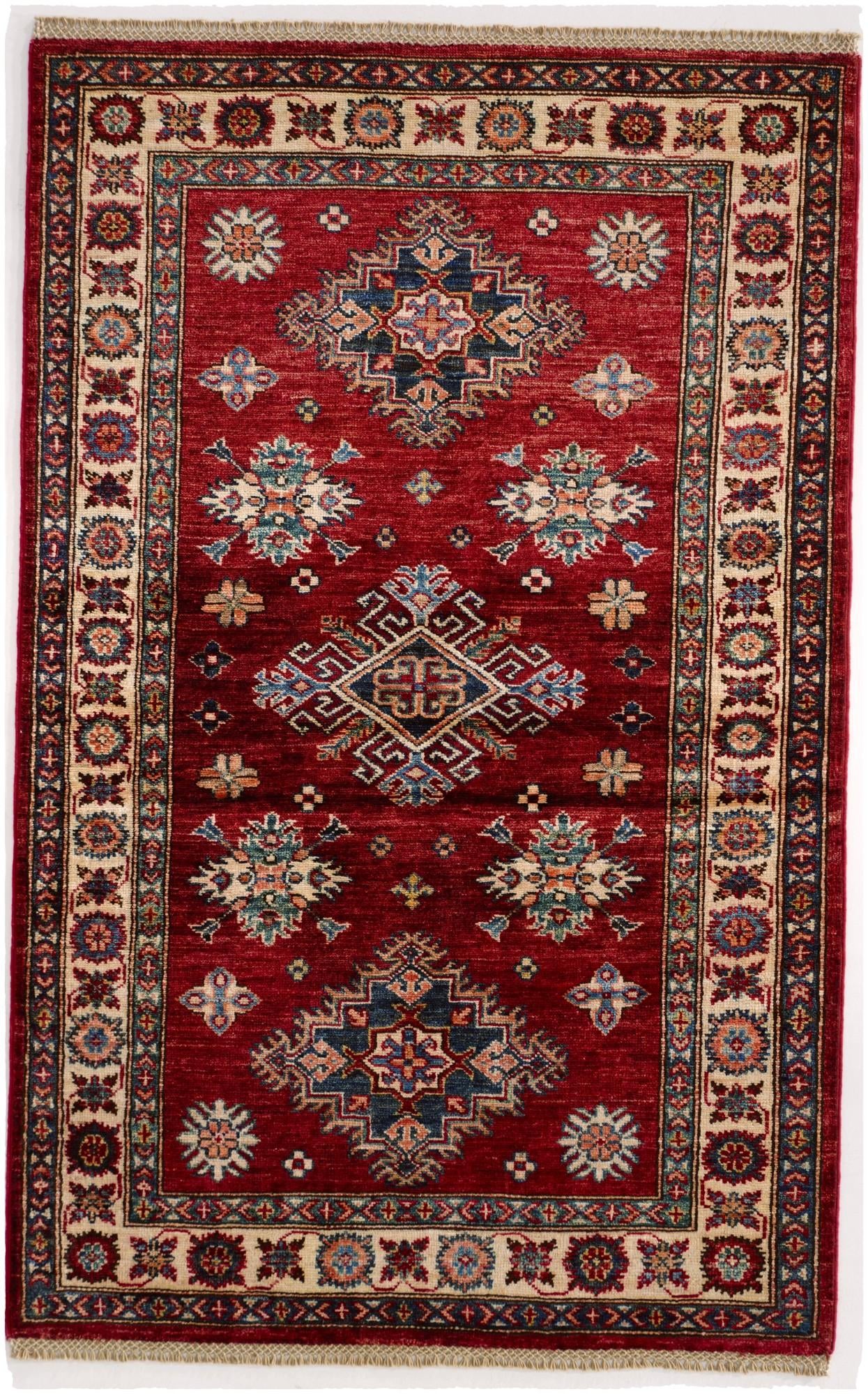 3' 4 x 5' 3 Hand Knotted Kazak Rug