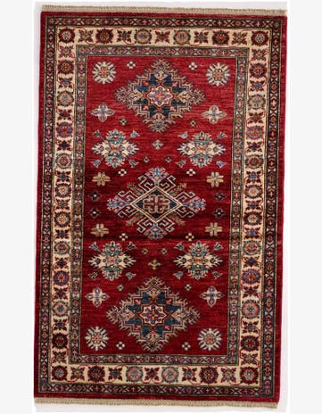 3' 4 x 5' 3 Hand Knotted Kazak Rug