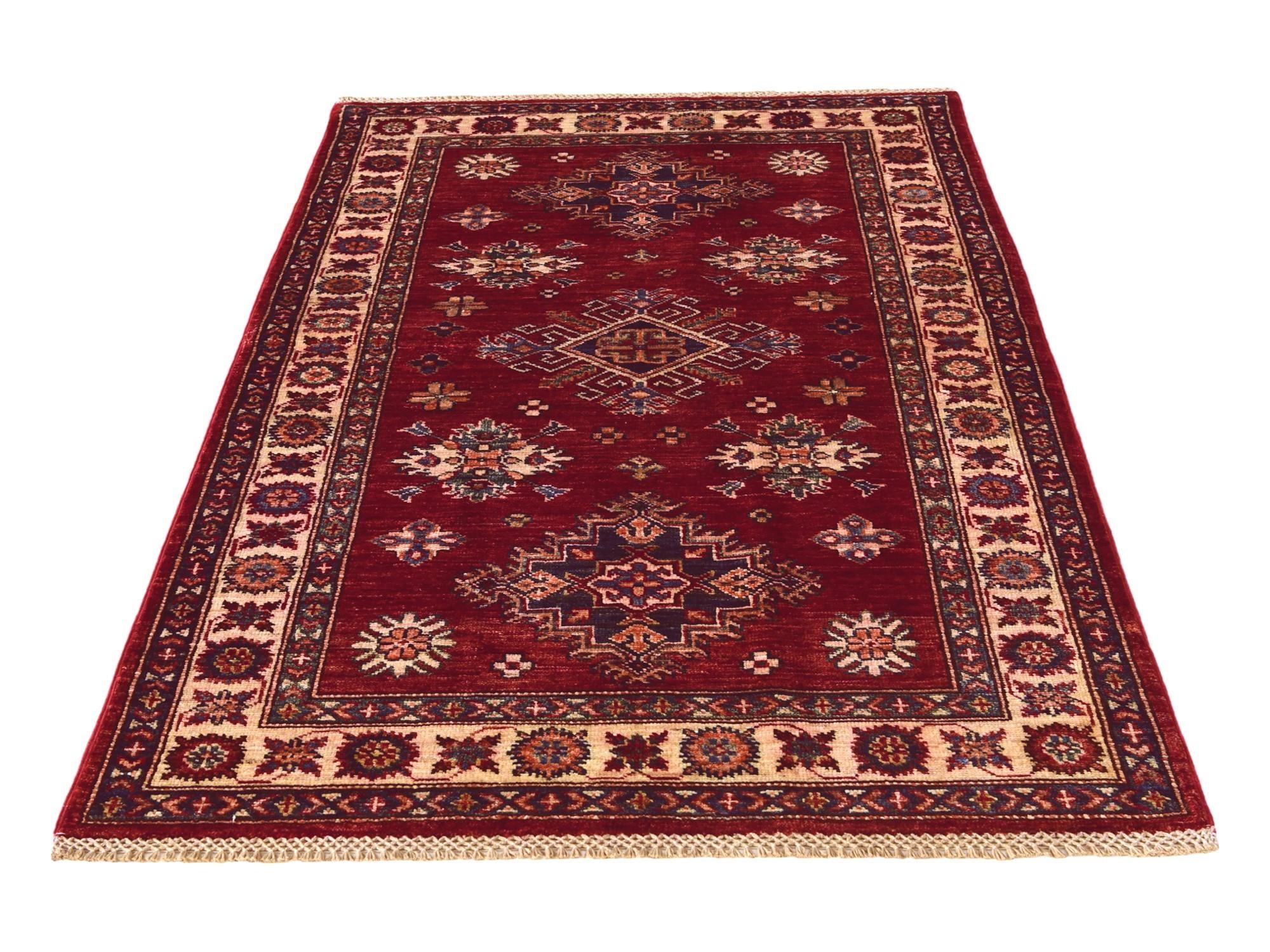 3' 2 x 5' 2 Hand Knotted Kazak Rug