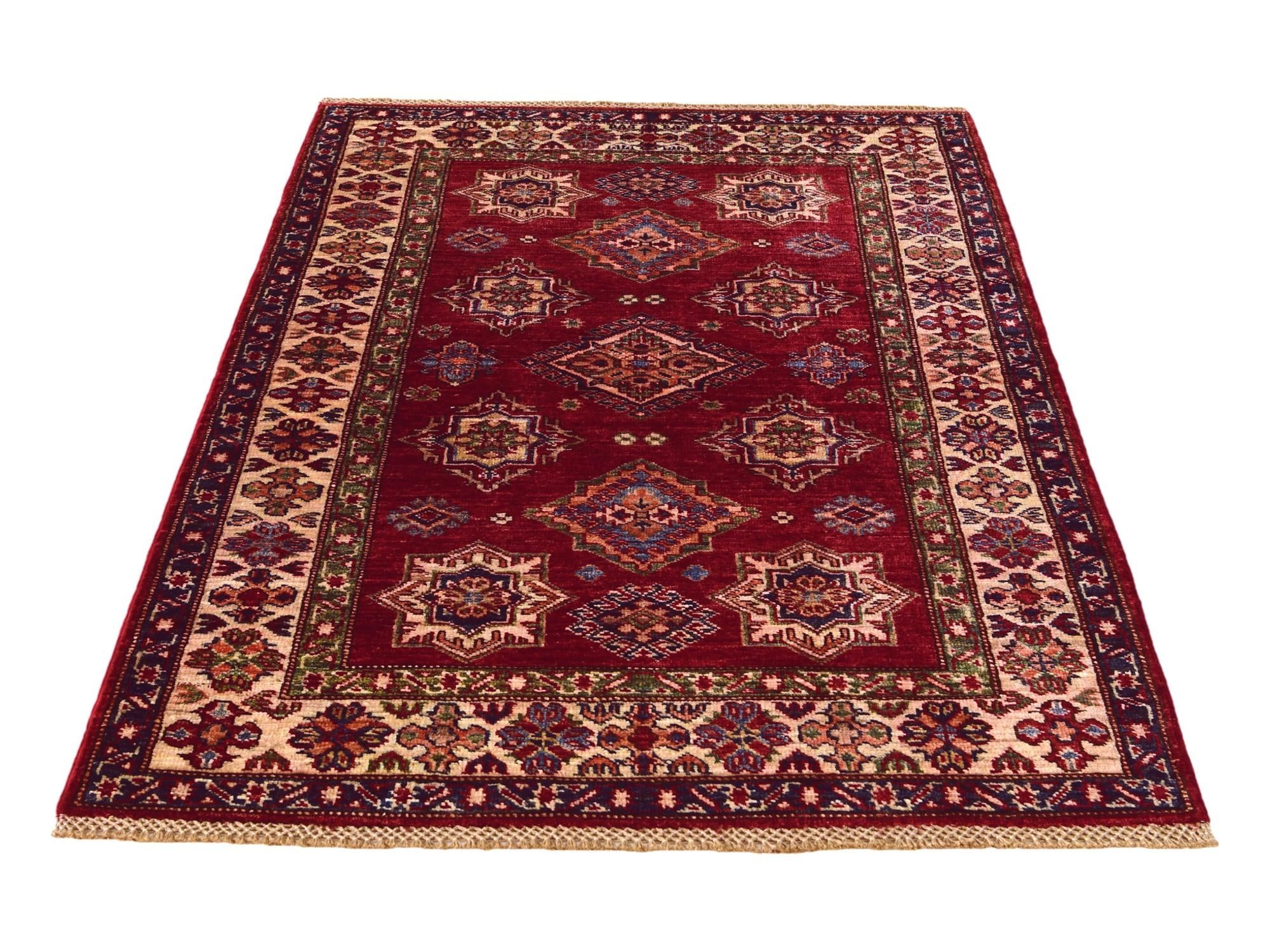 3' 5 x 5' 2 Hand Knotted Kazak Rug