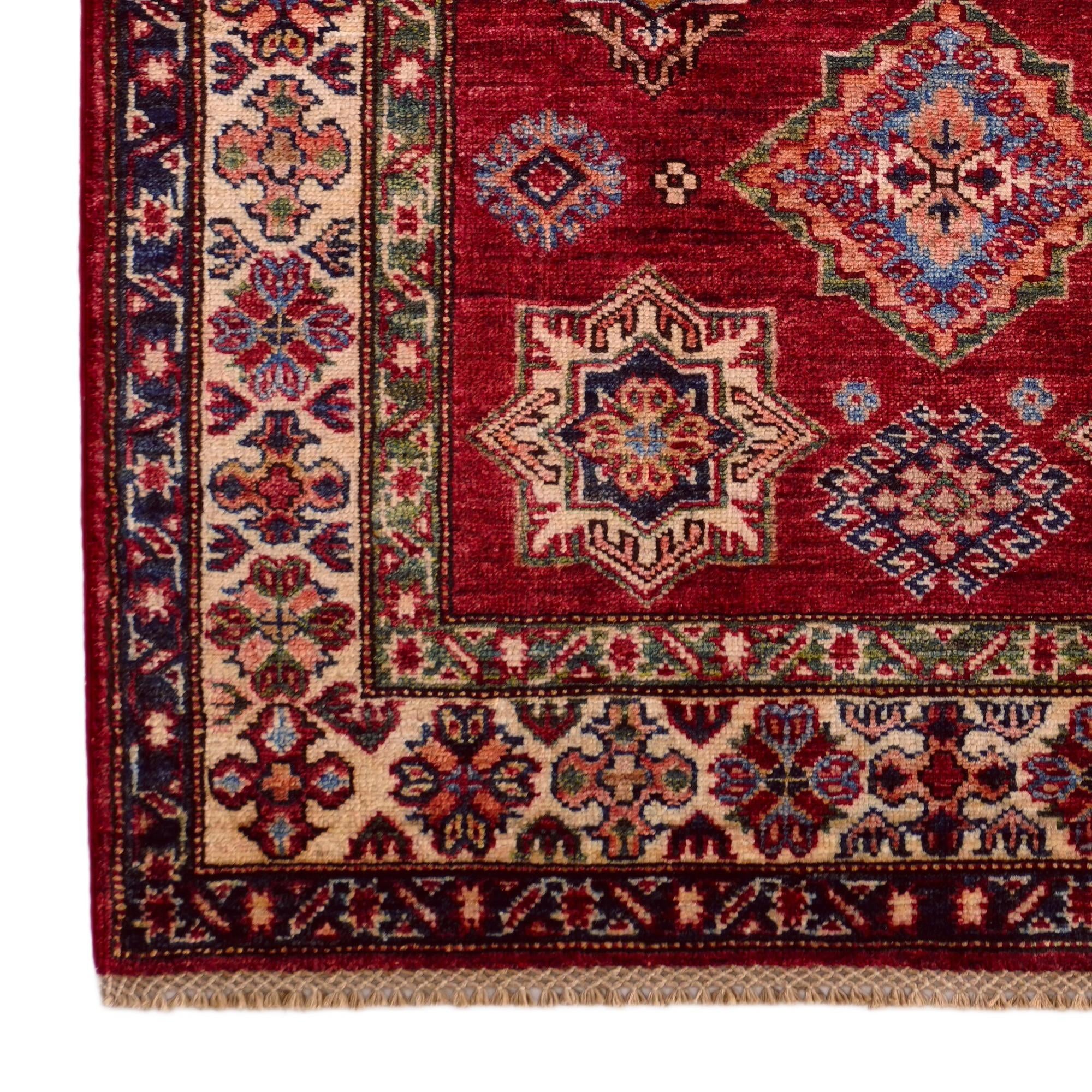 3' 5 x 5' 2 Hand Knotted Kazak Rug