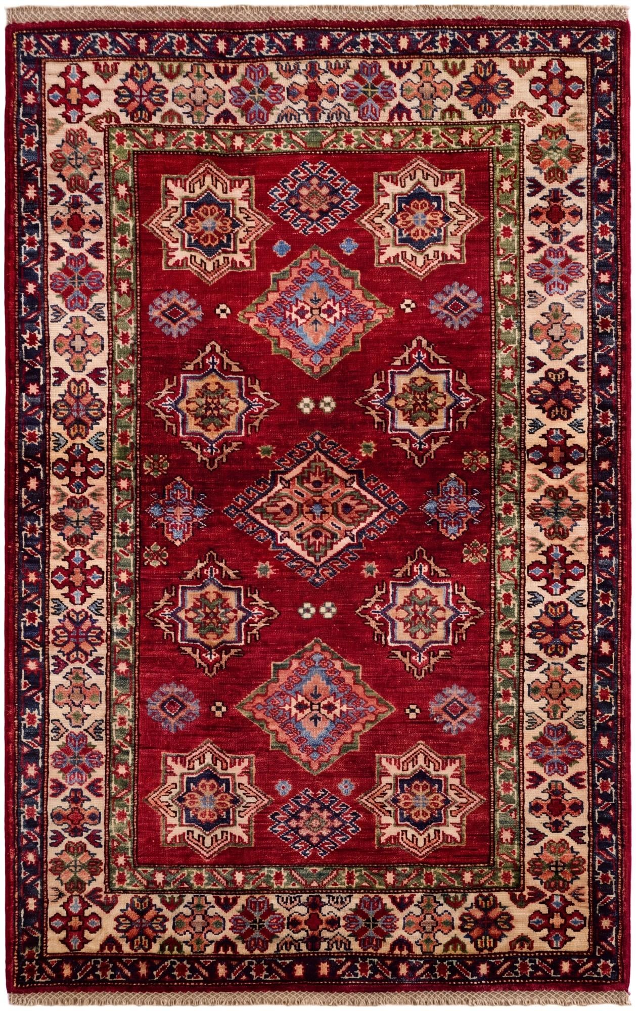 3' 5 x 5' 2 Hand Knotted Kazak Rug