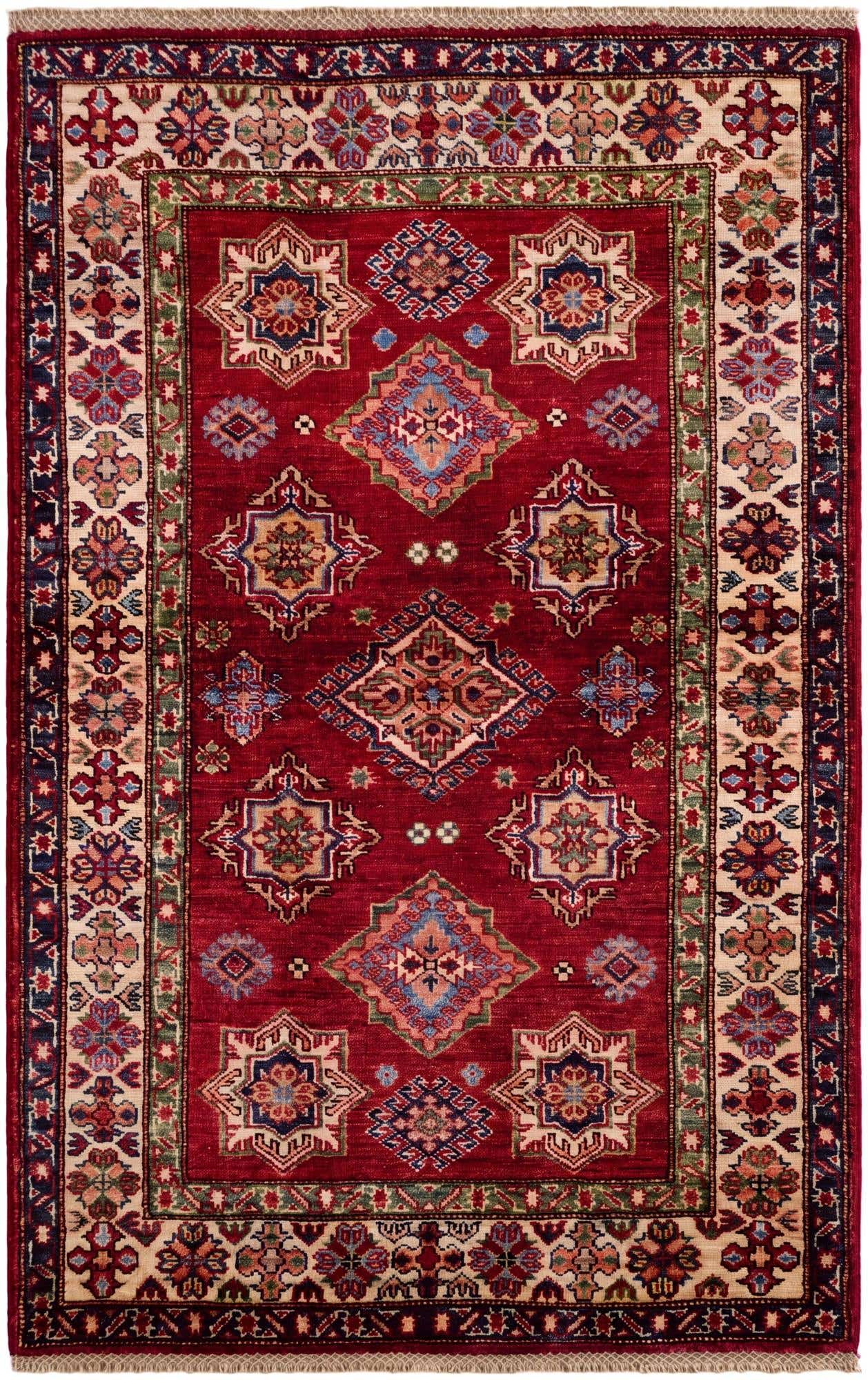 3' 5 x 5' 2 Hand Knotted Kazak Rug