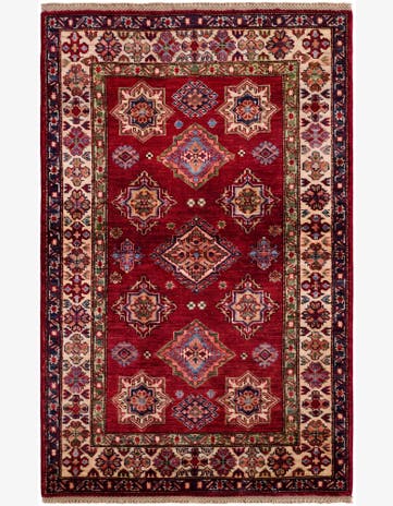 3' 5 x 5' 2 Hand Knotted Kazak Rug