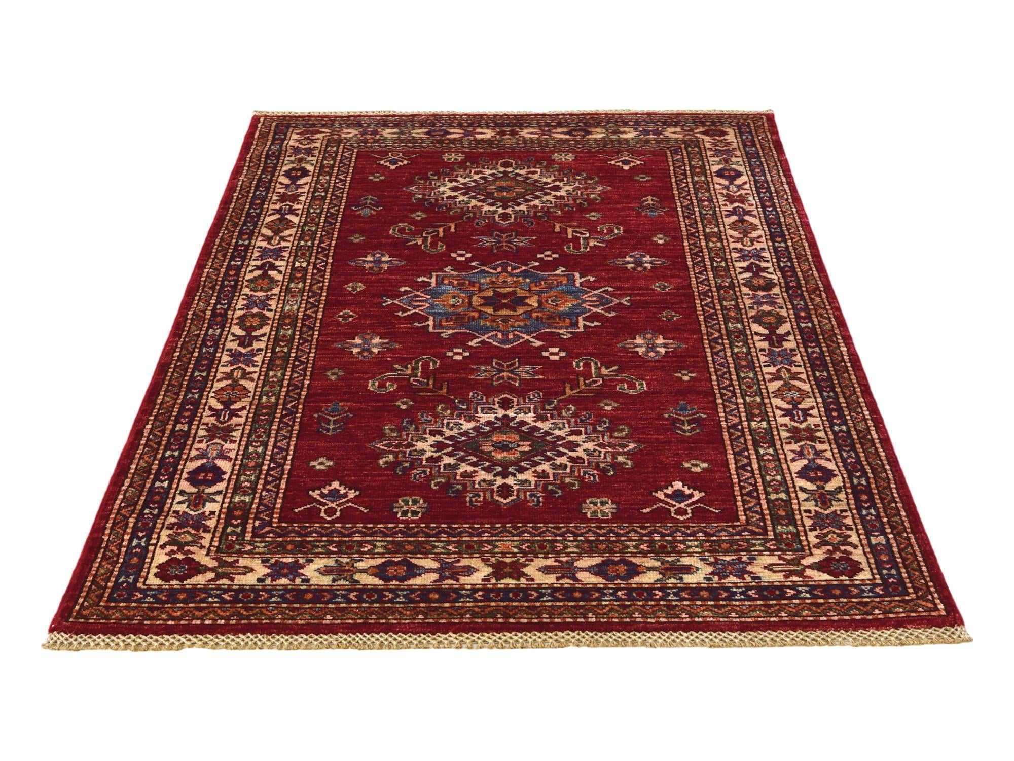 3' 5 x 5' 2 Hand Knotted Kazak Rug