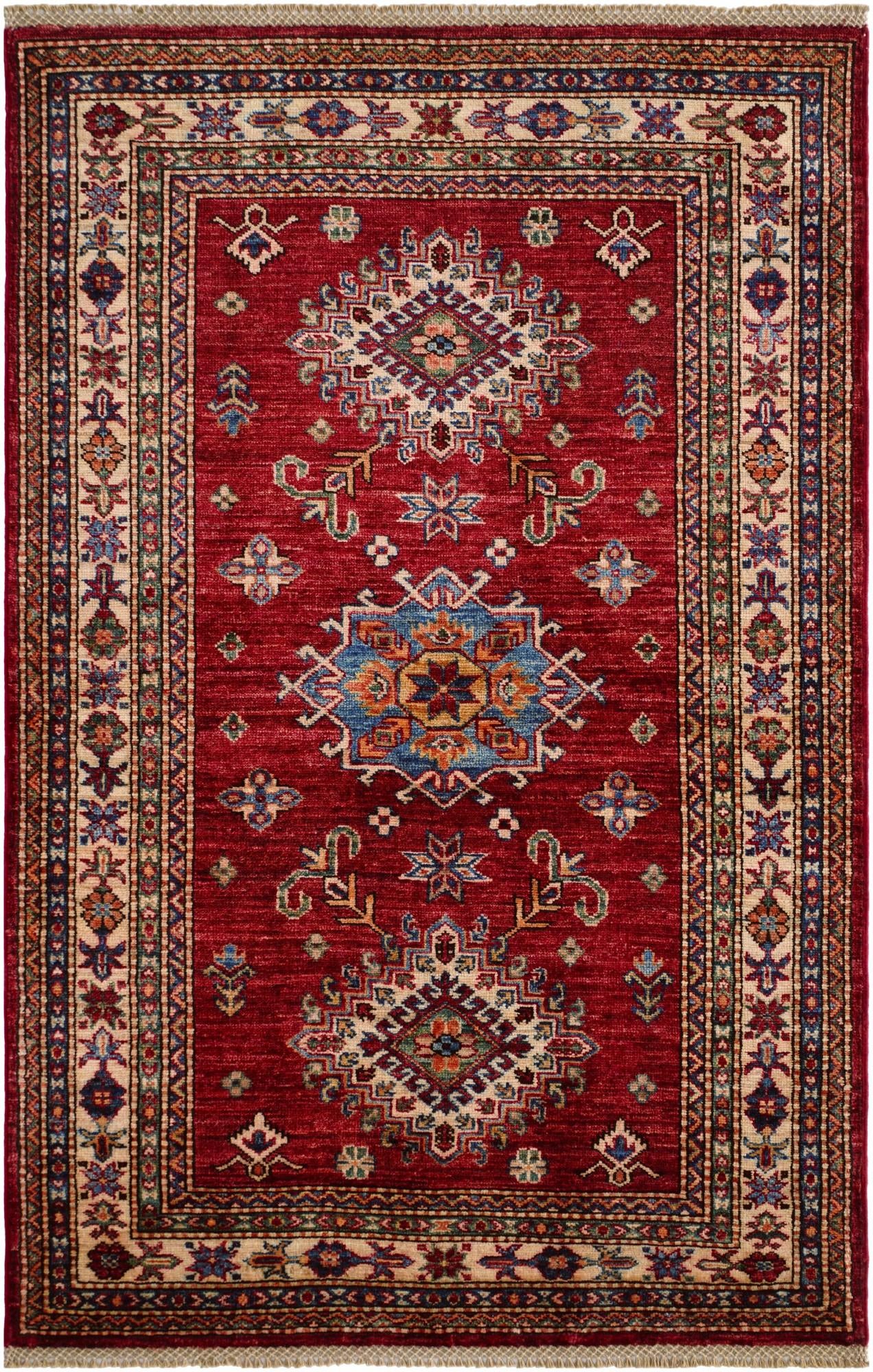 3' 5 x 5' 2 Hand Knotted Kazak Rug
