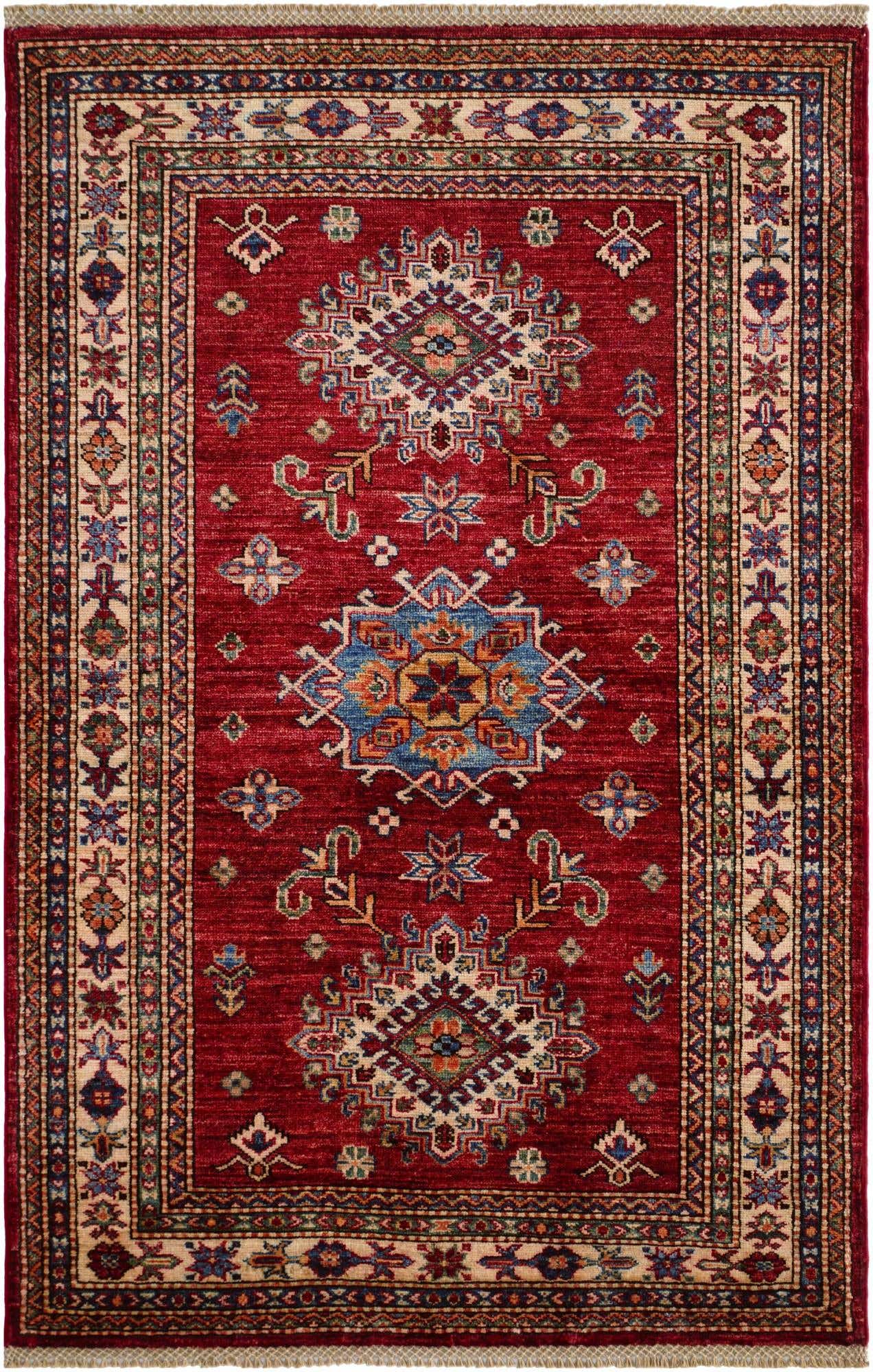 3' 5 x 5' 2 Hand Knotted Kazak Rug