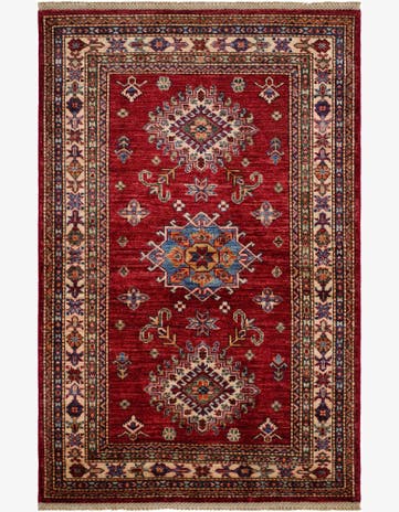 3' 5 x 5' 2 Hand Knotted Kazak Rug