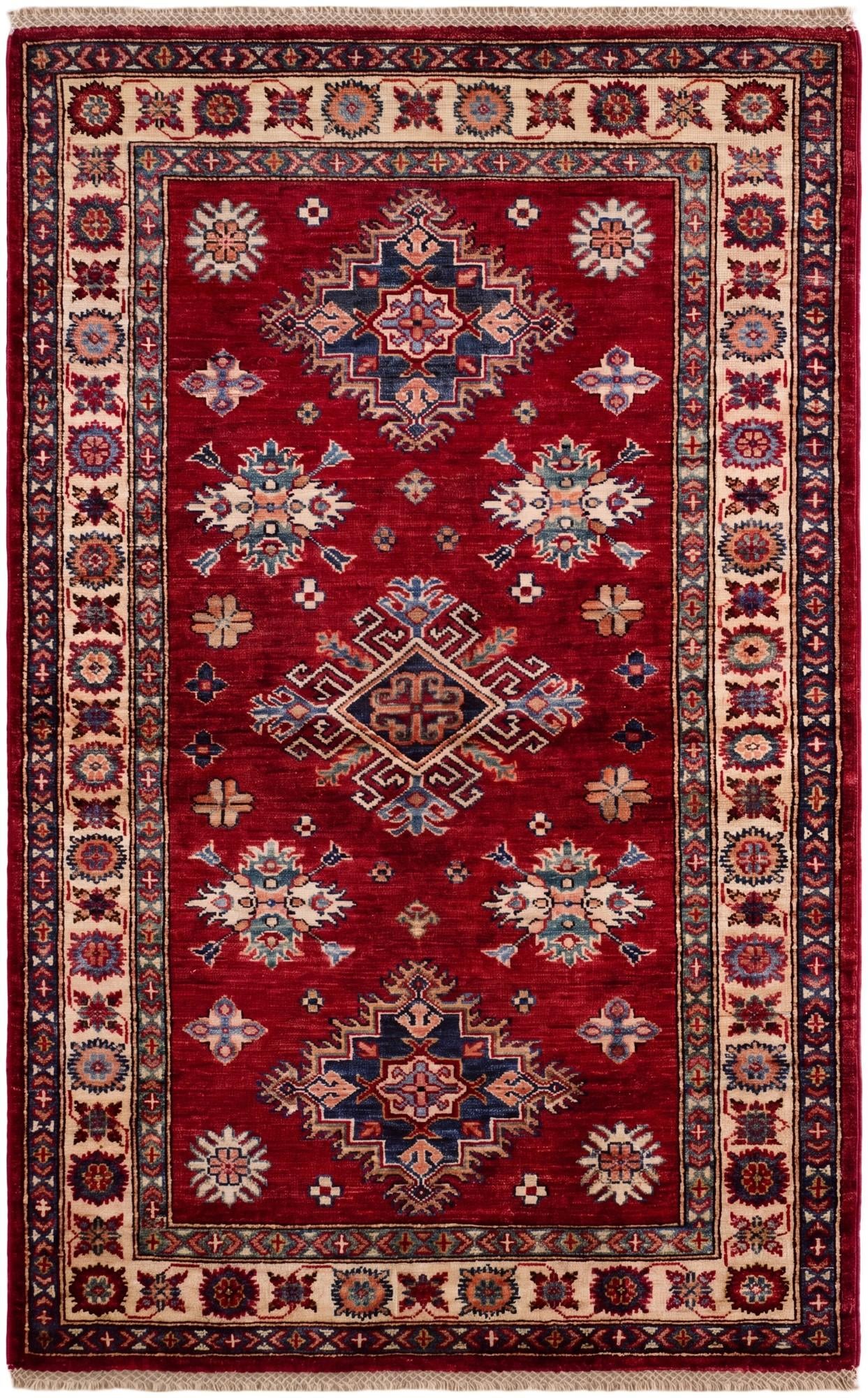 3' 3 x 5' 2 Hand Knotted Kazak Rug