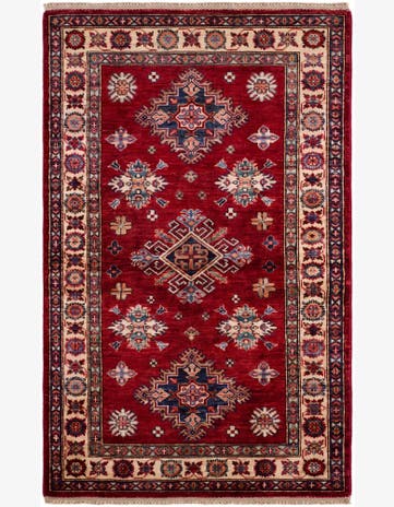 3' 3 x 5' 2 Hand Knotted Kazak Rug