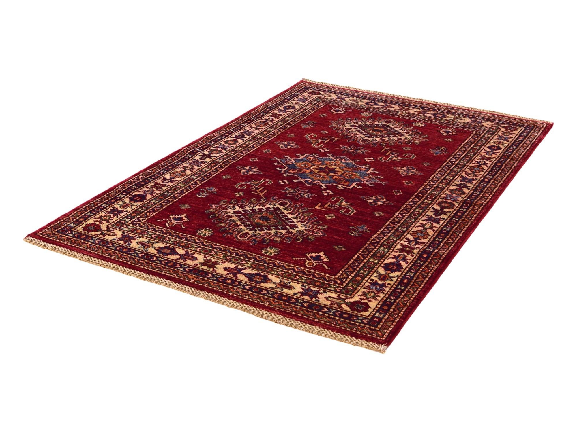 3' 4 x 4' 11 Hand Knotted Kazak Rug