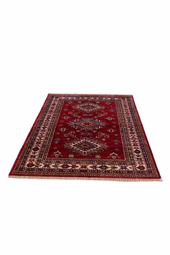 3' 4 x 4' 11 Hand Knotted Kazak Rug