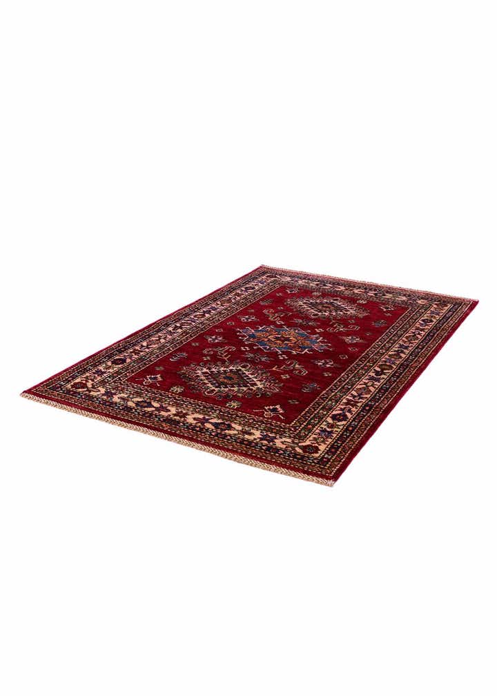 3' 4 x 4' 11 Hand Knotted Kazak Rug