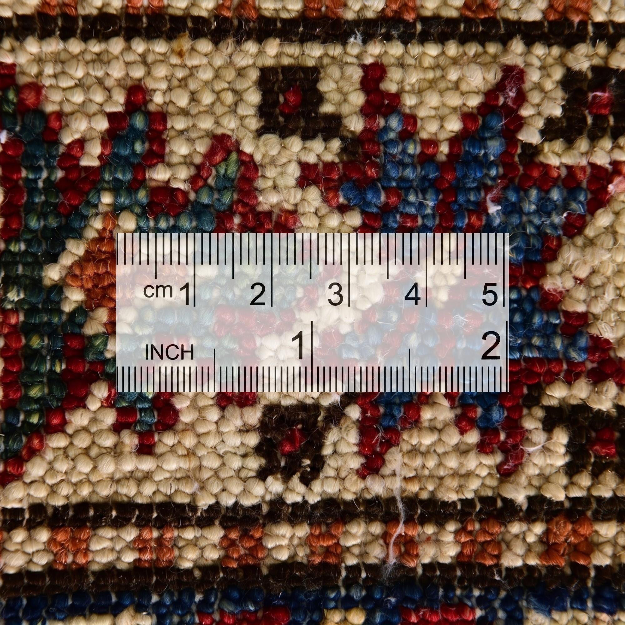 3' 4 x 4' 11 Hand Knotted Kazak Rug