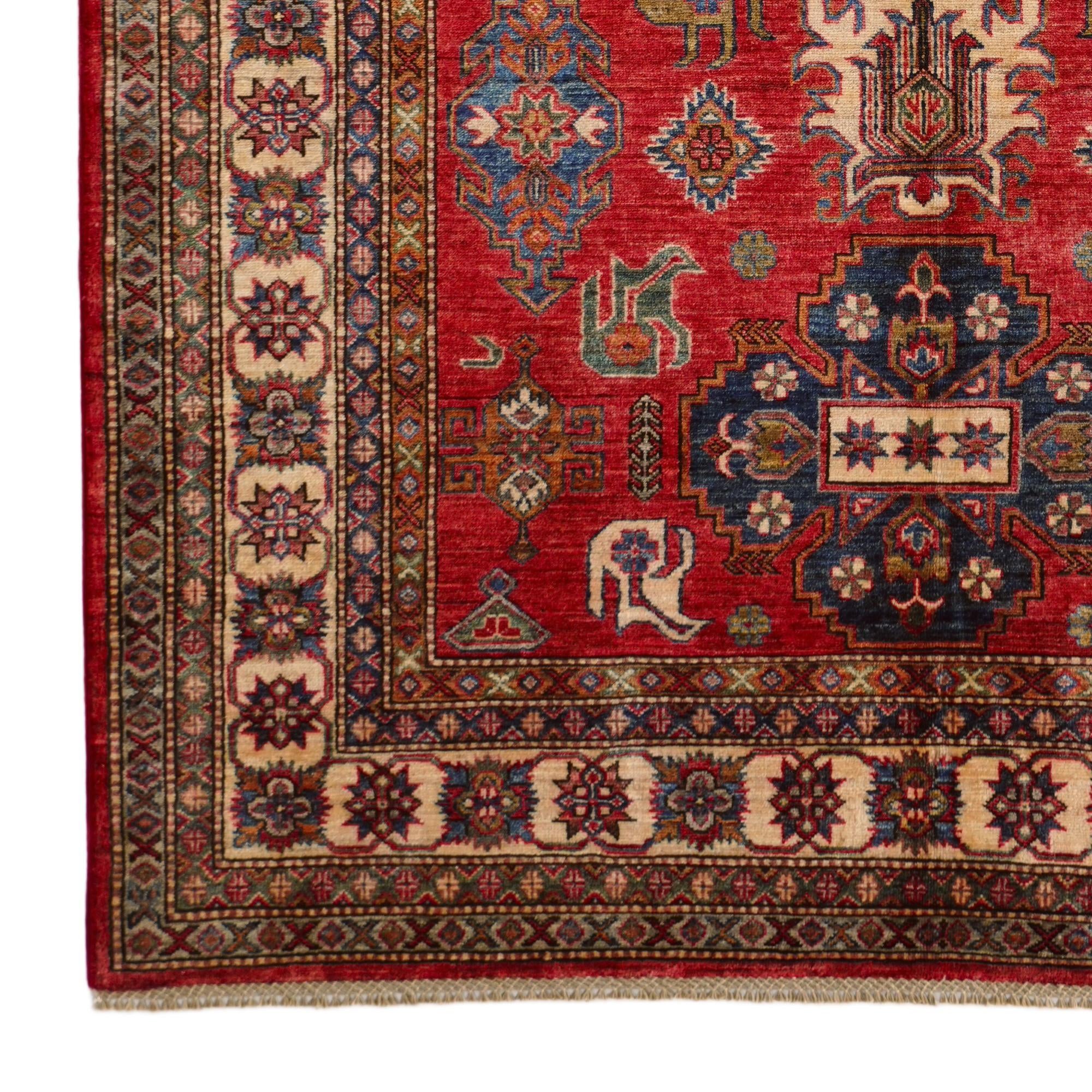 5' 6 x 8' Hand Knotted Kazak Rug