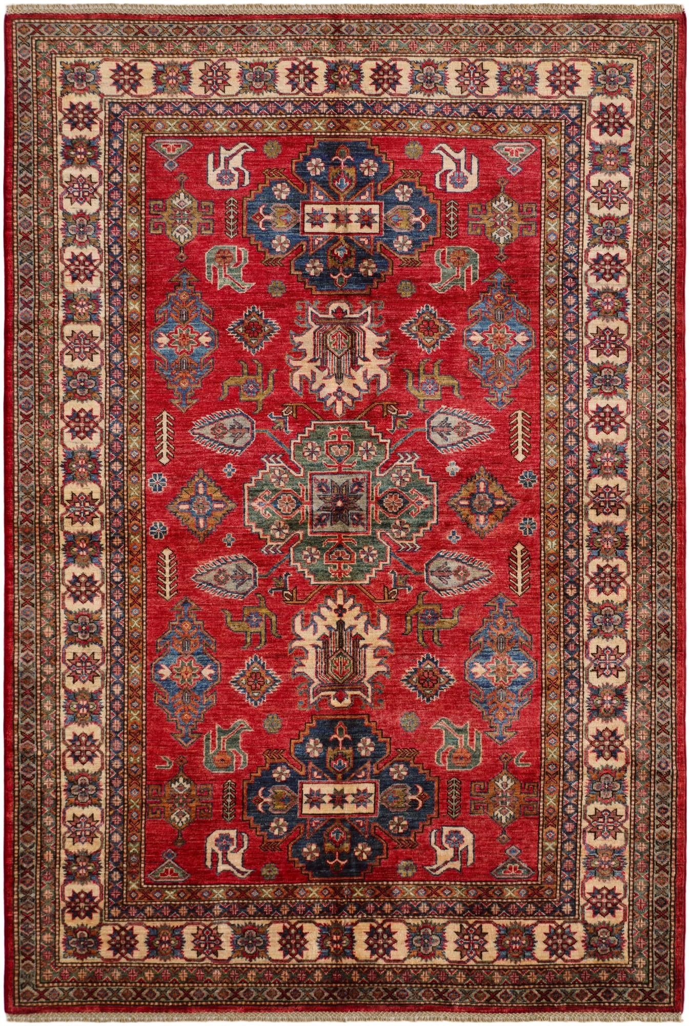 5' 6 x 8' Hand Knotted Kazak Rug